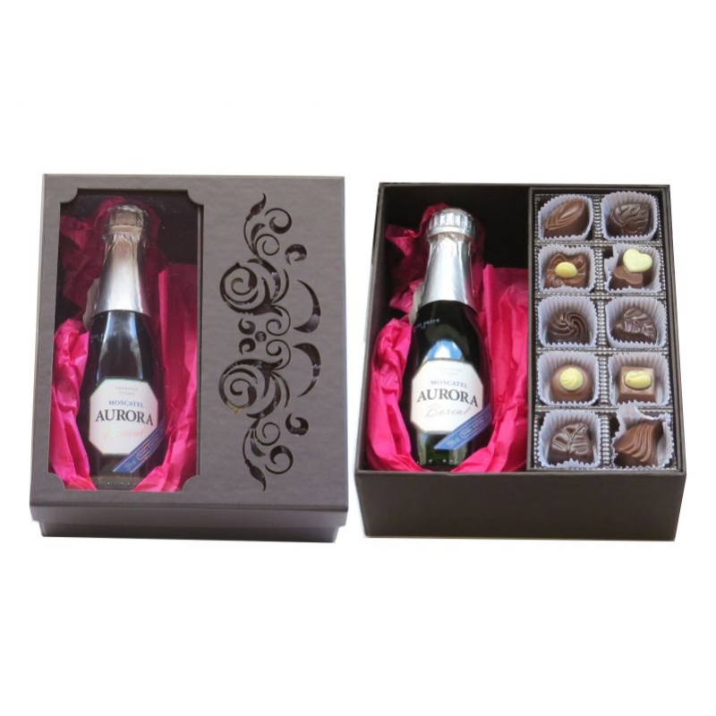 Caixa para mini espumante + 10 BB