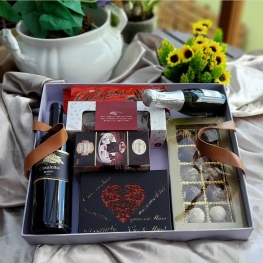 Caixa com alça de couro para presentes Ref. CR 006