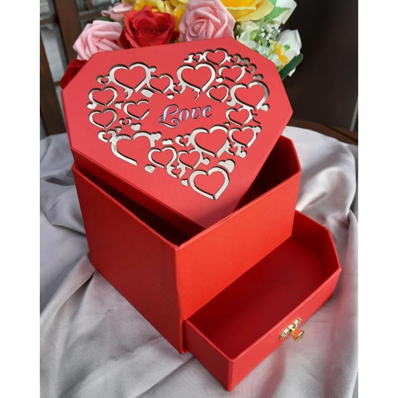 Caixa coração com gaveta Ref. RL 464