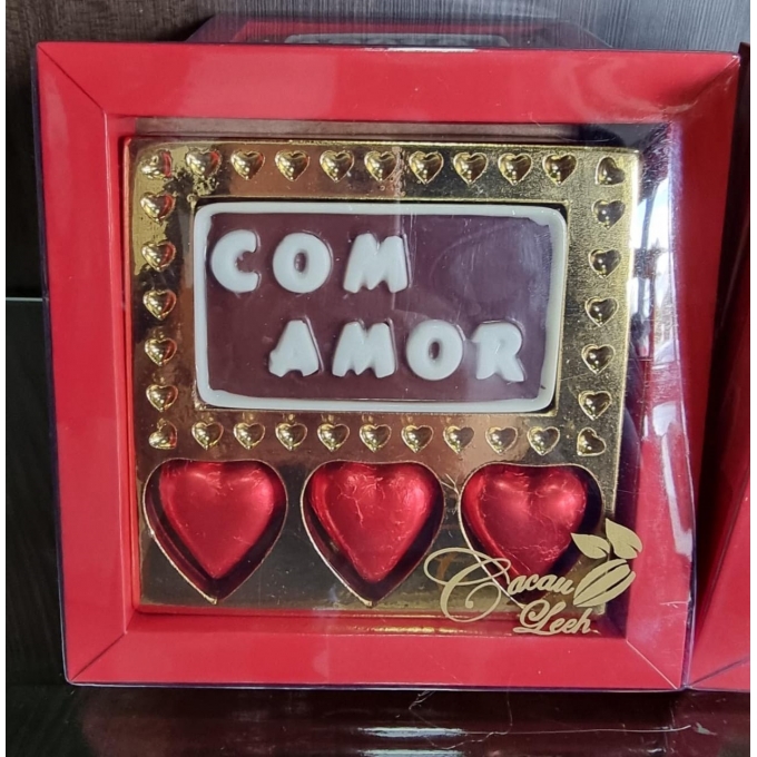 Ref. 083 Caixa borda berço placa + 03 mini corações