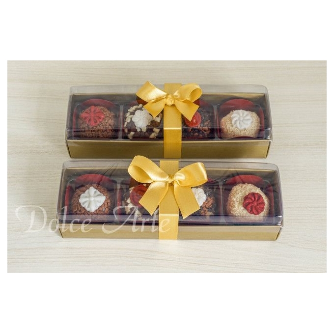 Ref. 337 Caixa 4 brigadeiros gourmet tampa lata