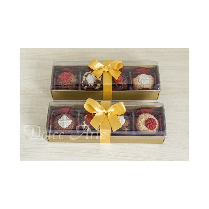 Ref. 337 Caixa 4 brigadeiros gourmet tampa lata