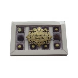 Cx 12 BB com aplique em madeira