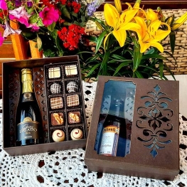 Caixa para mini espumante + 10 BB