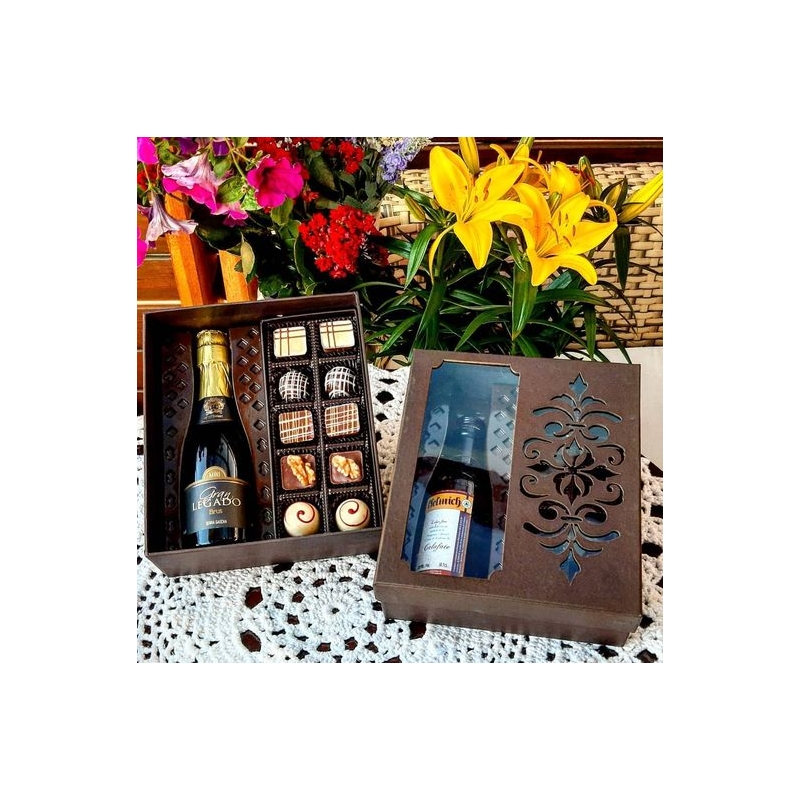 Caixa para mini espumante + 10 BB