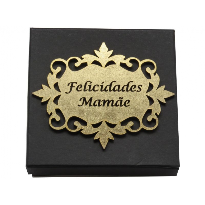 Caixa 9 BB com aplique em madeira